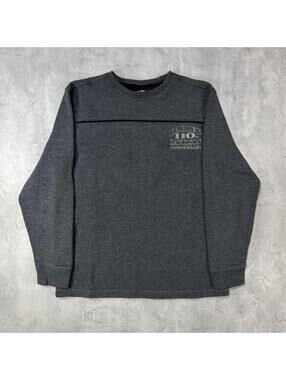 Y2K Grey Harley Davidson Motorcycles Grunge Knit Sweater